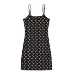 Marine Serre Moon Printed Jersey Straps Mini Dress Inverse Tan Dresses WDR485A CJER0001 IT99 Detail View 2 | GATE