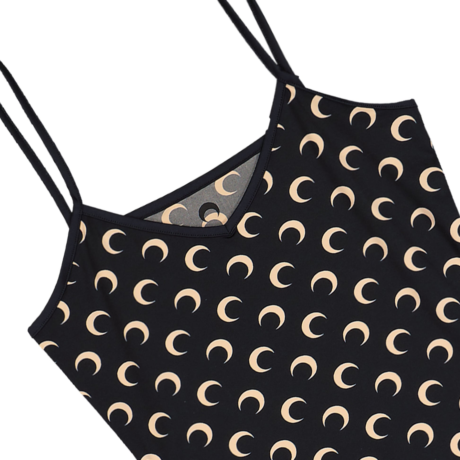 Marine Serre Moon Printed Jersey Straps Mini Dress Inverse Tan Dresses WDR485A CJER0001 IT99 Detail View 3 | GATE