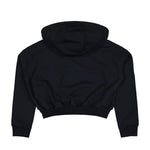 Marine Serre Moon Logo Fleece Zipped Cropped Hoodie Black Hoodies WST019A CJER0013 BK99 Detail View 2 | GATE
