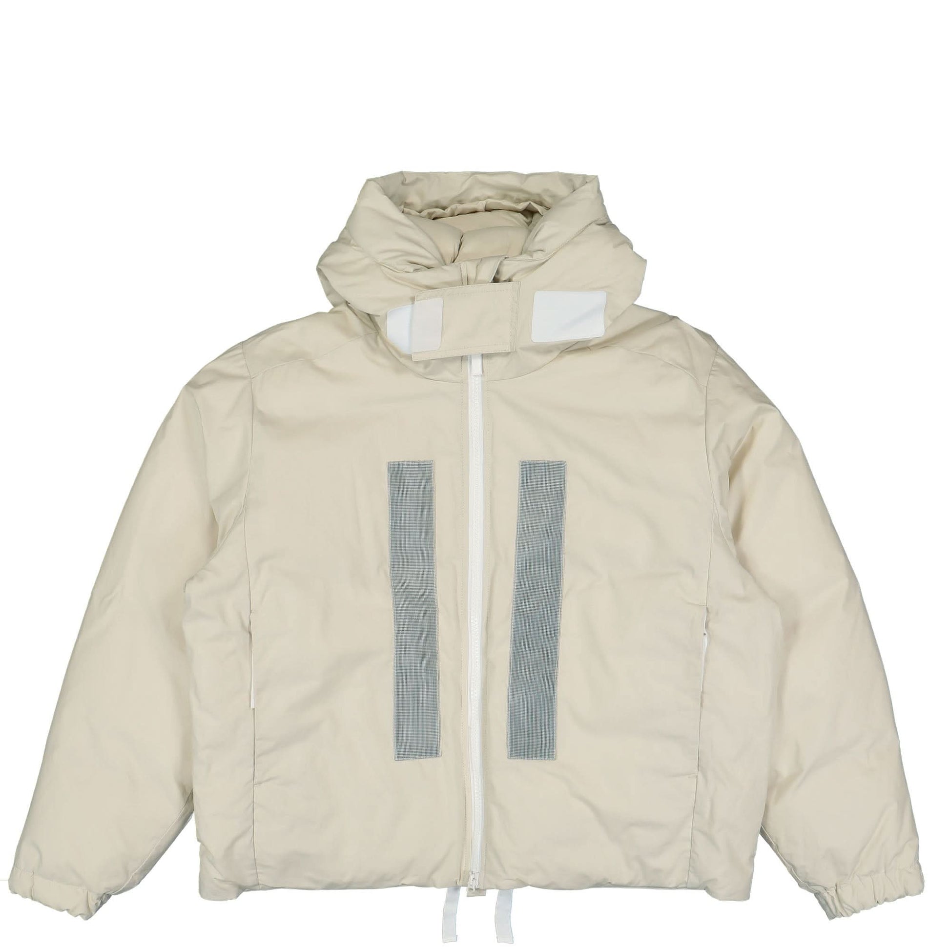 Stone Island Marina Rubber Wax Poplin Down Puffer Jacket Beige Detail view 1 | Gate