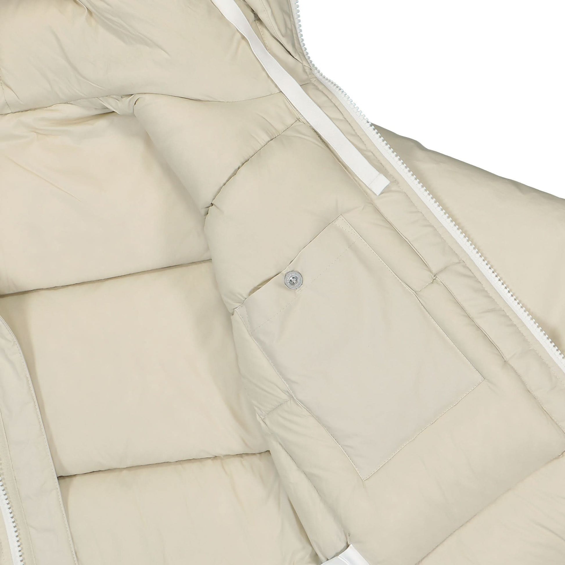 Stone Island Marina Rubber Wax Poplin Down Puffer Jacket Beige Detail view 5 | Gate