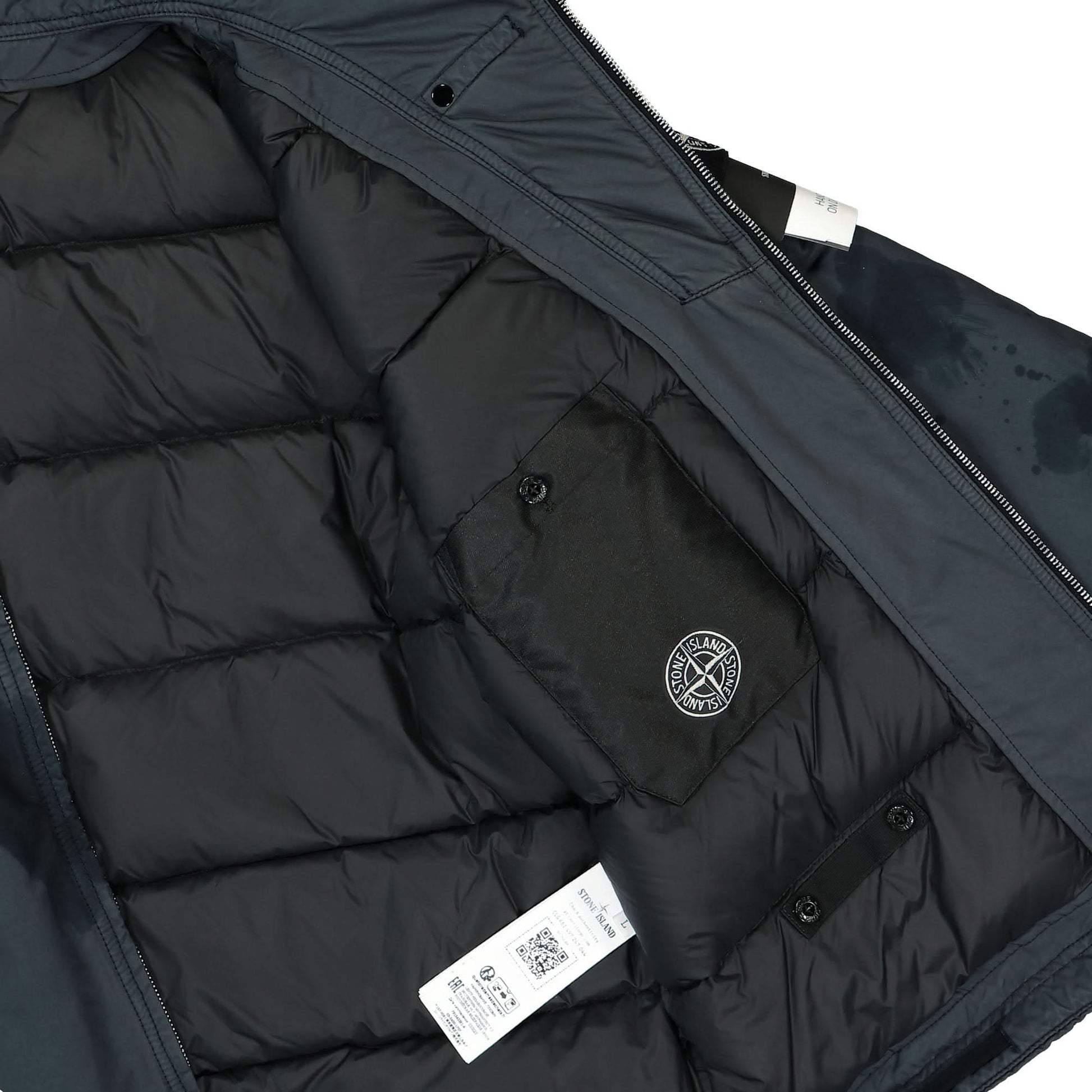 Stone Island Hand Colouring On David-TC Down Jacket Grey Detail view 6 | Gate