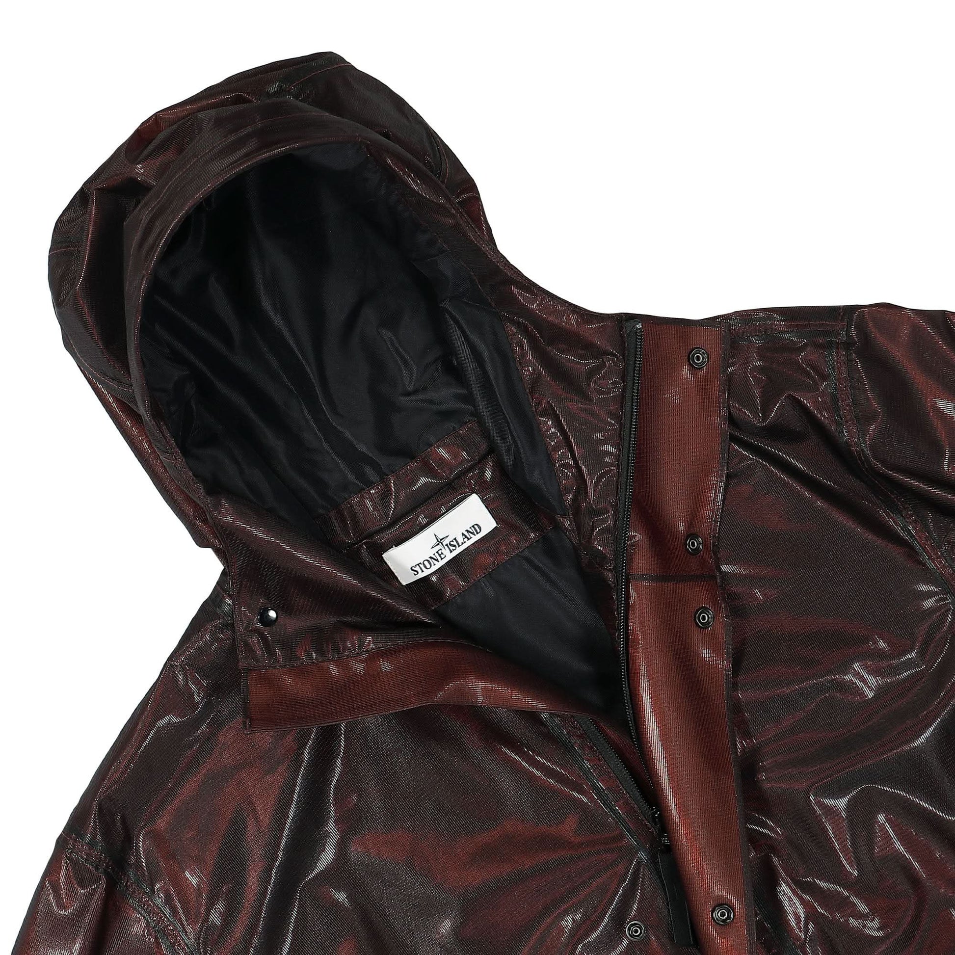 Stone Island Metallic Run Proof Nylon Coat Red Detail view 3 | Gate