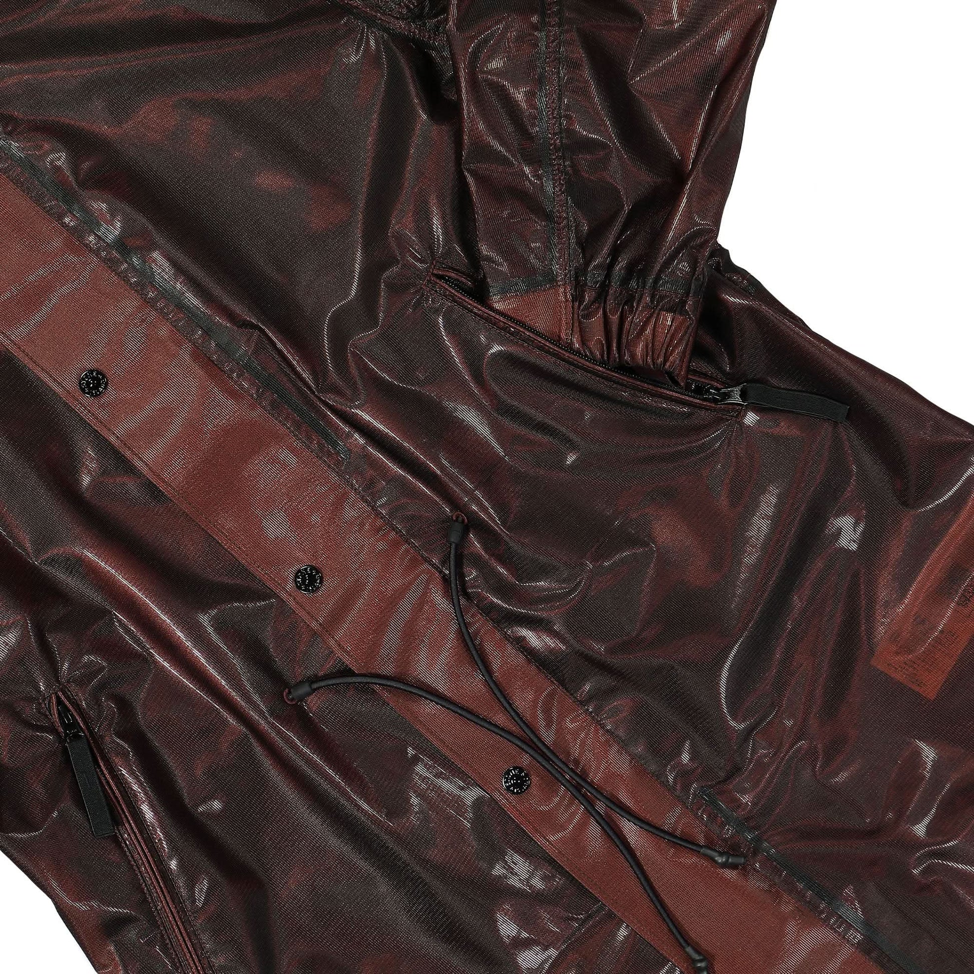 Stone Island Metallic Run Proof Nylon Coat Red Detail view 4 | Gate