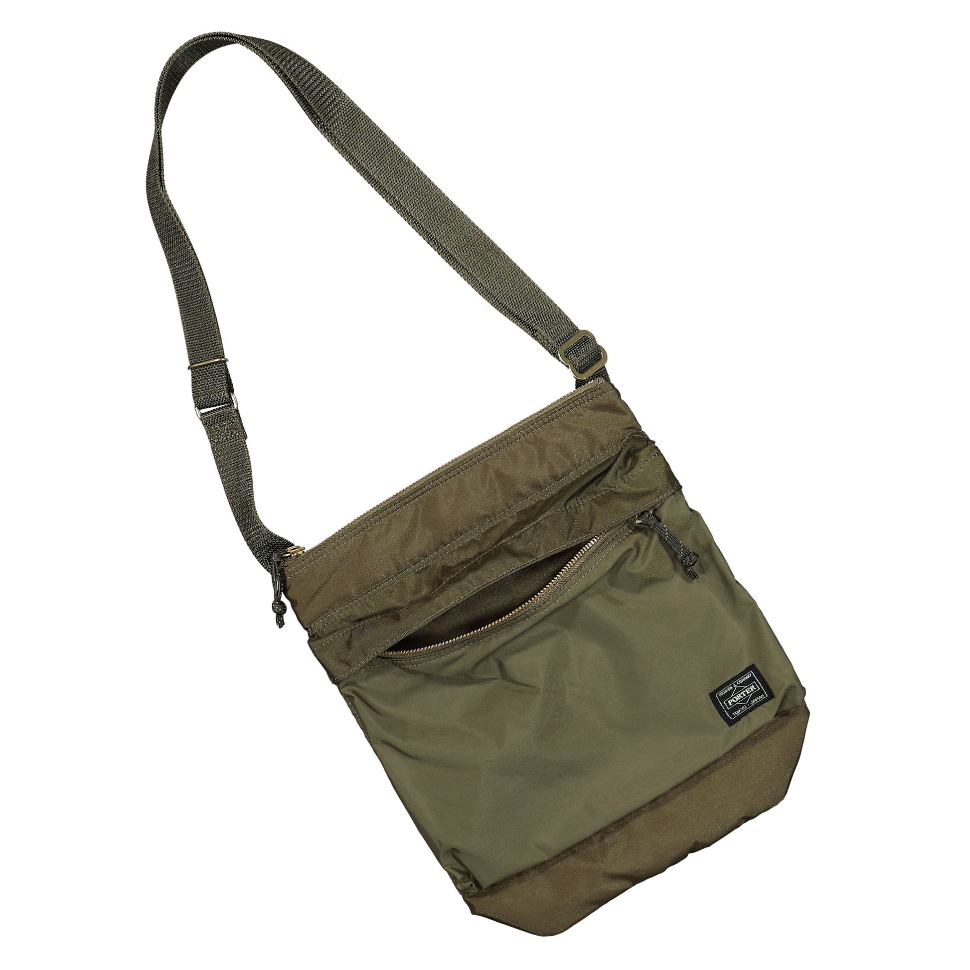 Porter-Yoshida & Co. Force Shoulder Bag Olive Drab Shoulder Bags 855-05901-30 Detail View 3 | GATE