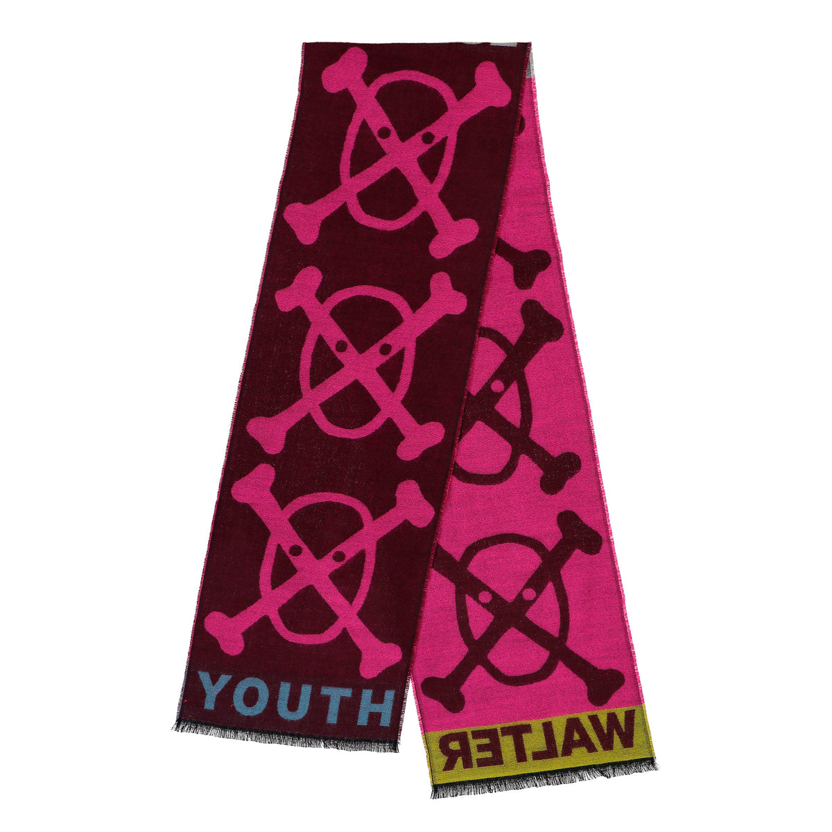 Walter Van Beirendonck Youth Scarf Single Comb. II Bordeaux Scarves 9003 Detail View 2 | GATE