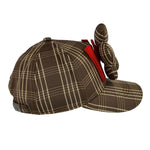 Walter Van Beirendonck Flower Cap Comb. III Brown Check Caps 9008 Detail View 3 | GATE