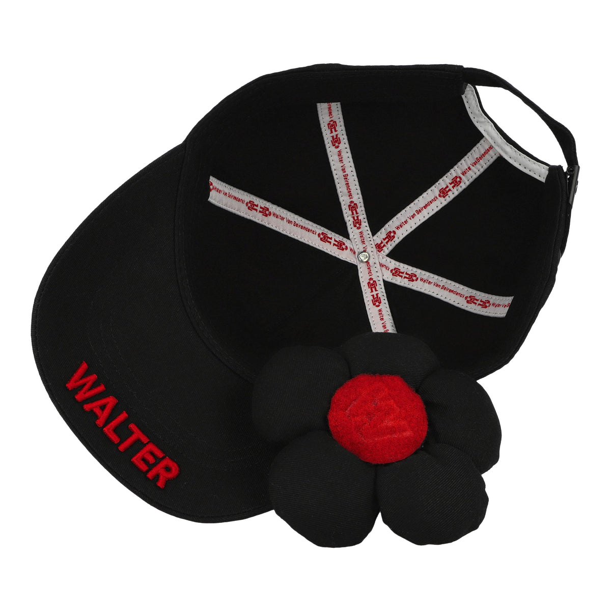 Walter Van Beirendonck Flower Cap Comb. I Black Caps 9008 Detail View 7 | GATE