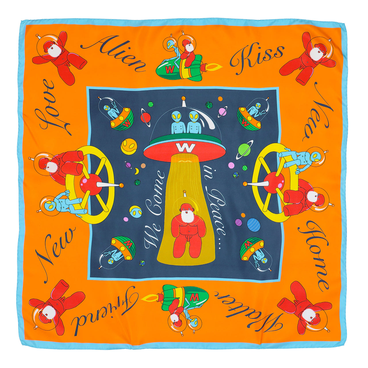 Walter Van Beirendonck Alien Silk Scarf Large Comb. I Sample Large Scarves 9009 Detail View 1 | GATE