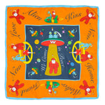 Walter Van Beirendonck Alien Silk Scarf Large Comb. I Sample Large Scarves 9009 Detail View 1 | GATE