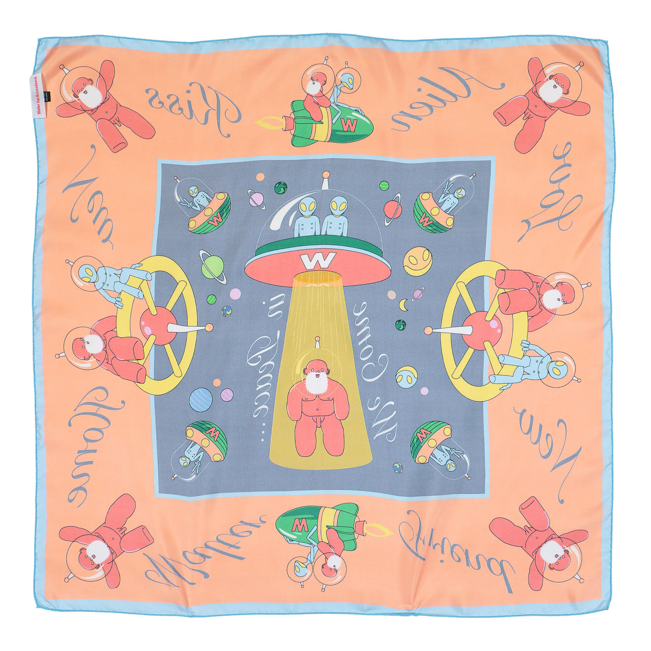 Walter Van Beirendonck Alien Silk Scarf Large Comb. I Sample Large Scarves 9009 Detail View 1 | GATE