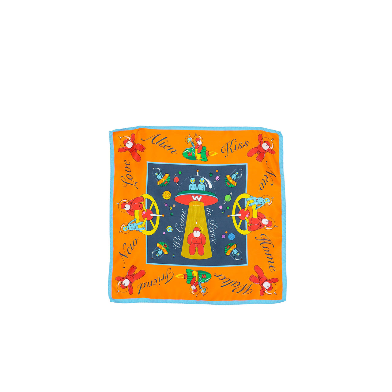 Walter Van Beirendonck Alien Silk Scarf Small Comb. I Sample Small Scarves 9009 Detail View 1 | GATE