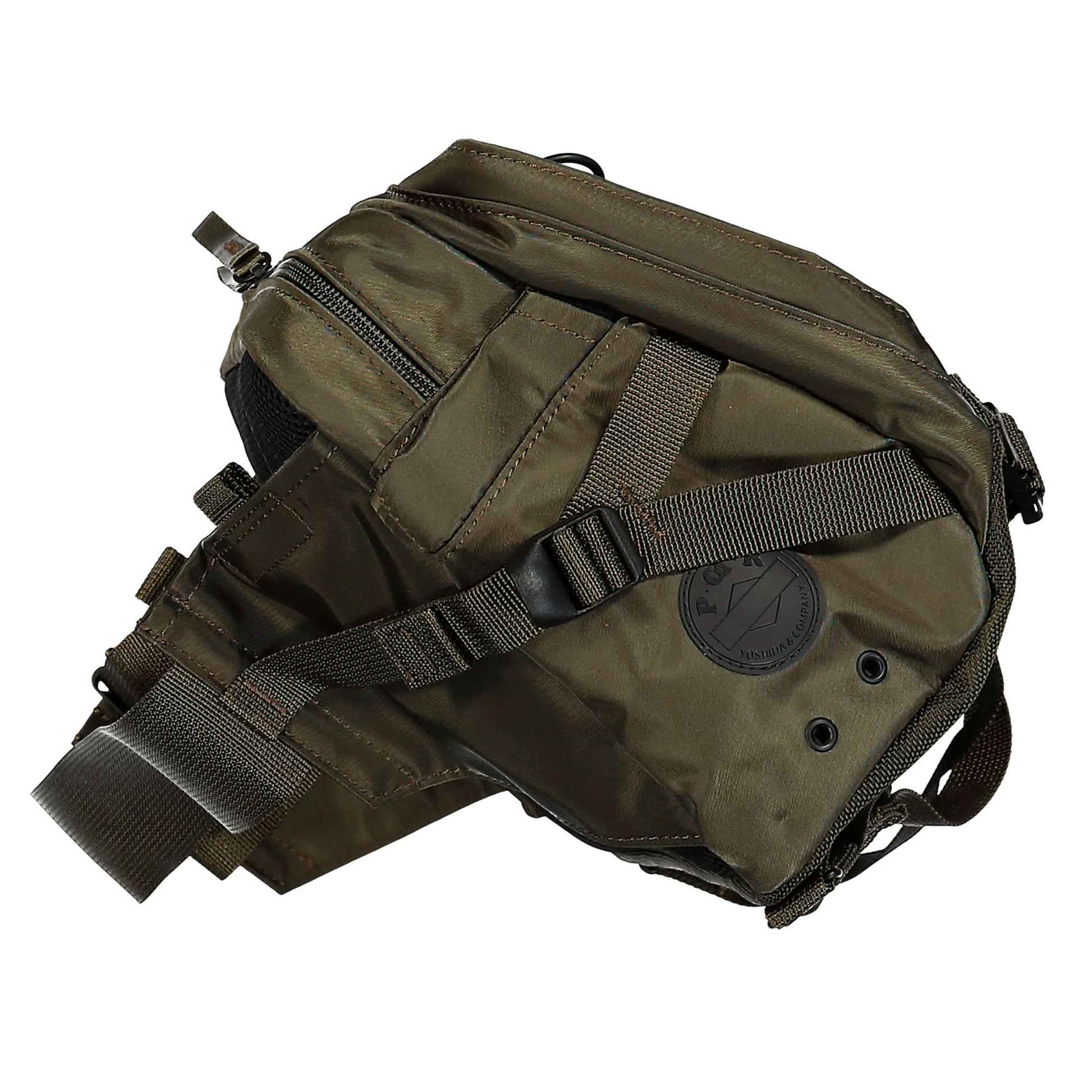 Porter-Yoshida & Co. Port Ride Waist Bag Olive Detail view 5 | Gate