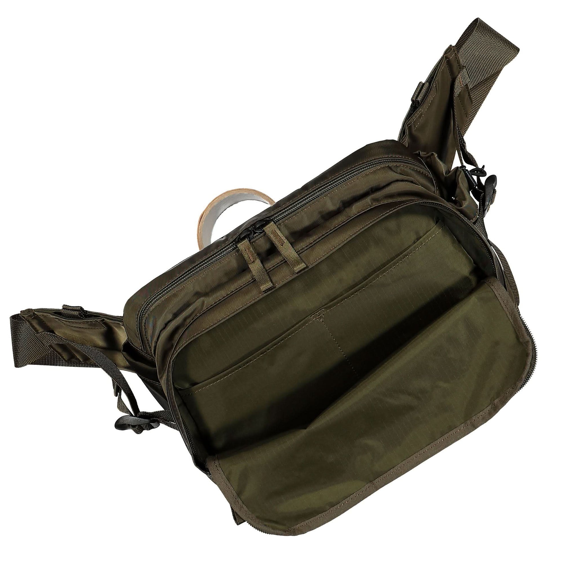 Porter-Yoshida & Co. Port Ride Waist Bag Olive Detail view 6 | Gate