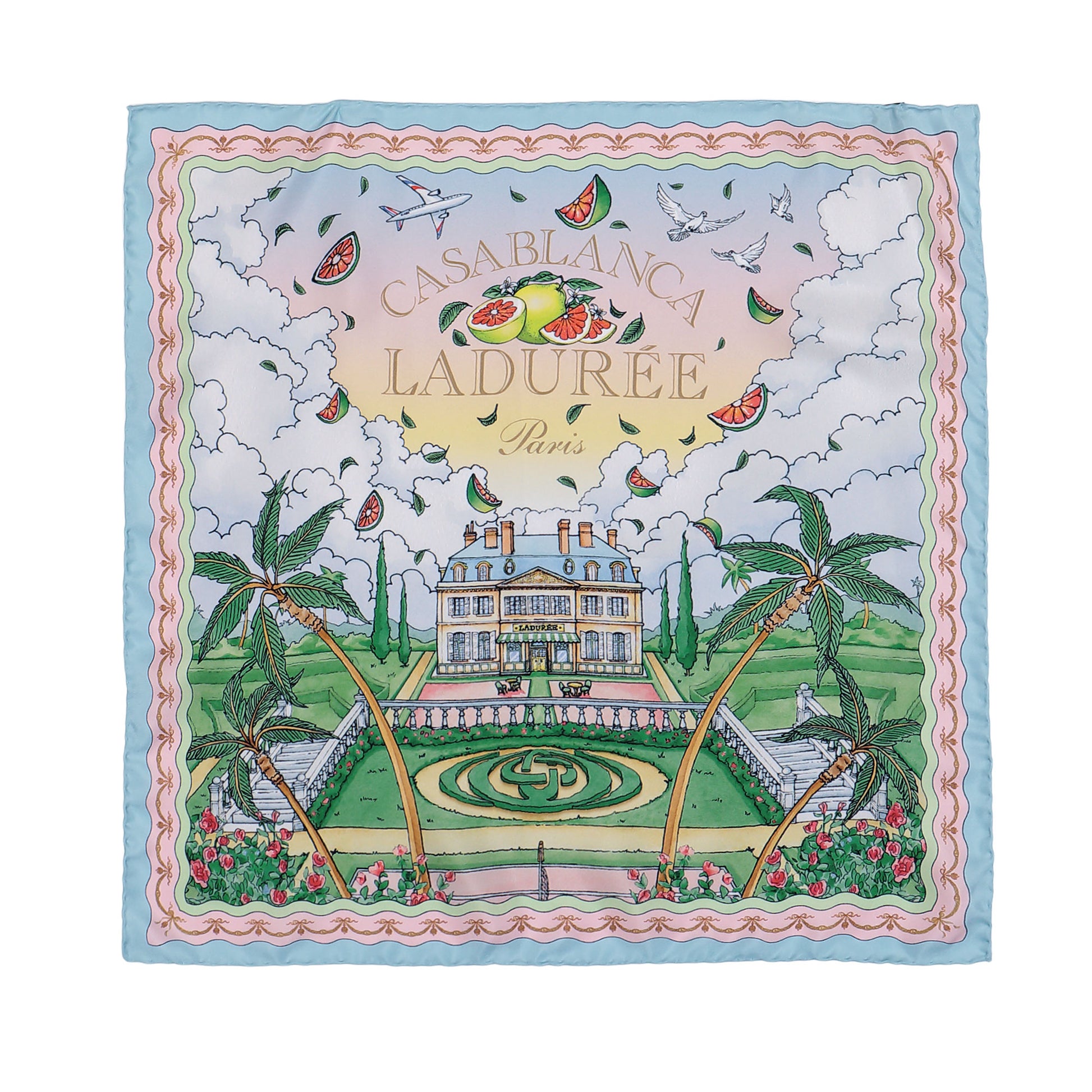 Casablanca Medium Silk Scarf Laduree Scarves A-PF26-ACC-053-01-EX-LD Detail View 1 | GATE