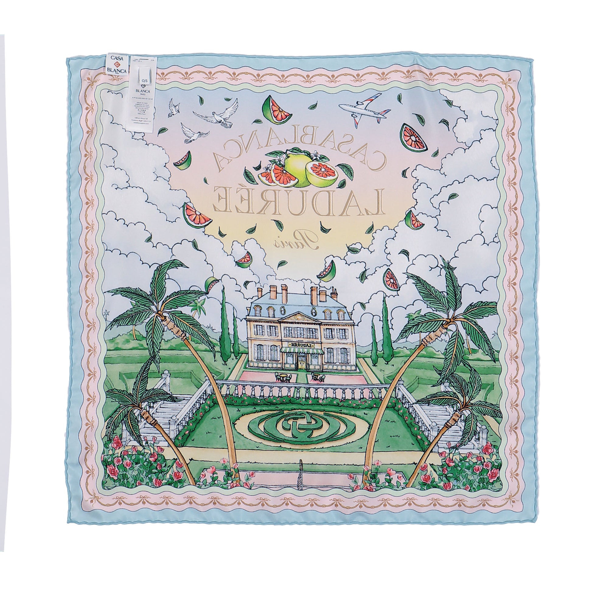 Casablanca Medium Silk Scarf Laduree Scarves A-PF26-ACC-053-01-EX-LD Detail View 2 | GATE