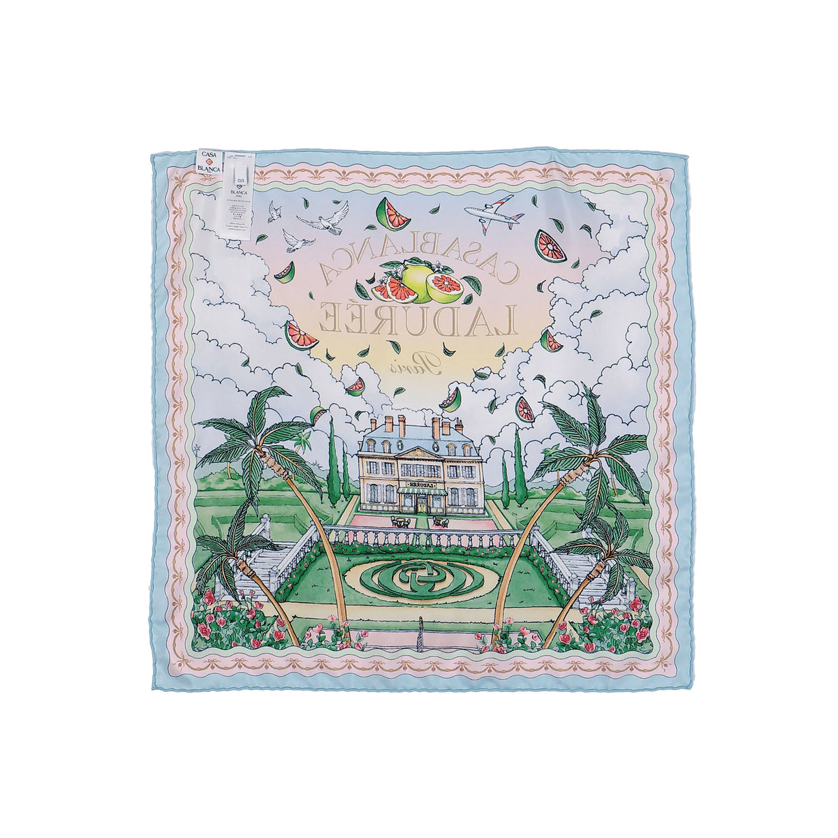Casablanca Medium Silk Scarf Laduree Scarves A-PF26-ACC-053-01-EX-LD Detail View 1 | GATE