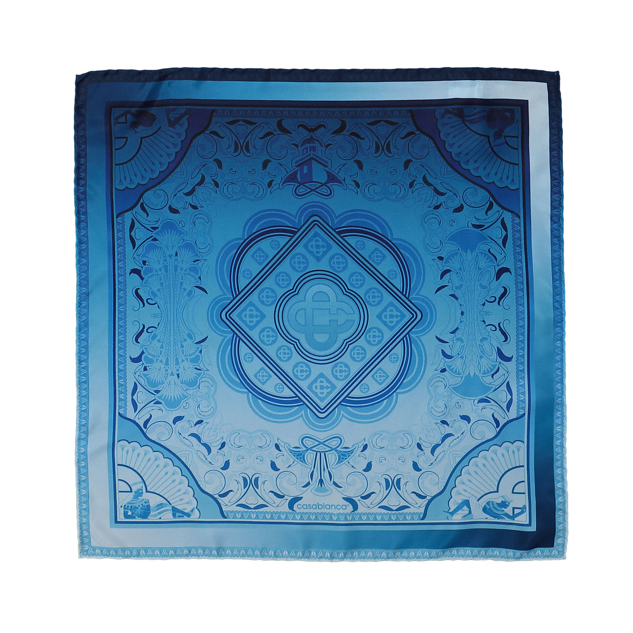 Casablanca Medium Silk Scarf Silk Satin Scarves A-PF26-ACC-053-02 Detail View 1 | GATE
