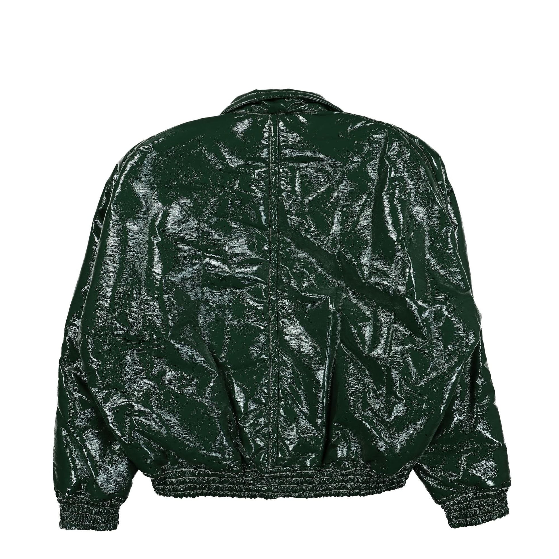 Maison Mihara Yasuhiro Fake Enamel Puffer Blouson Green Detail view 2 | Gate