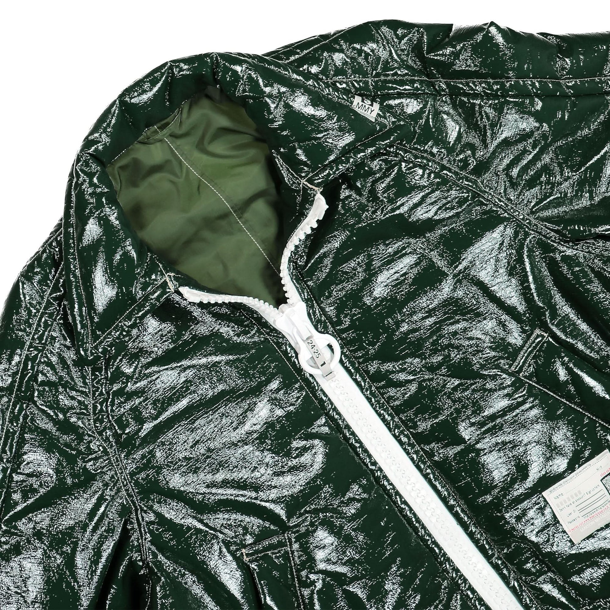 Maison Mihara Yasuhiro Fake Enamel Puffer Blouson Green Detail view 3 | Gate