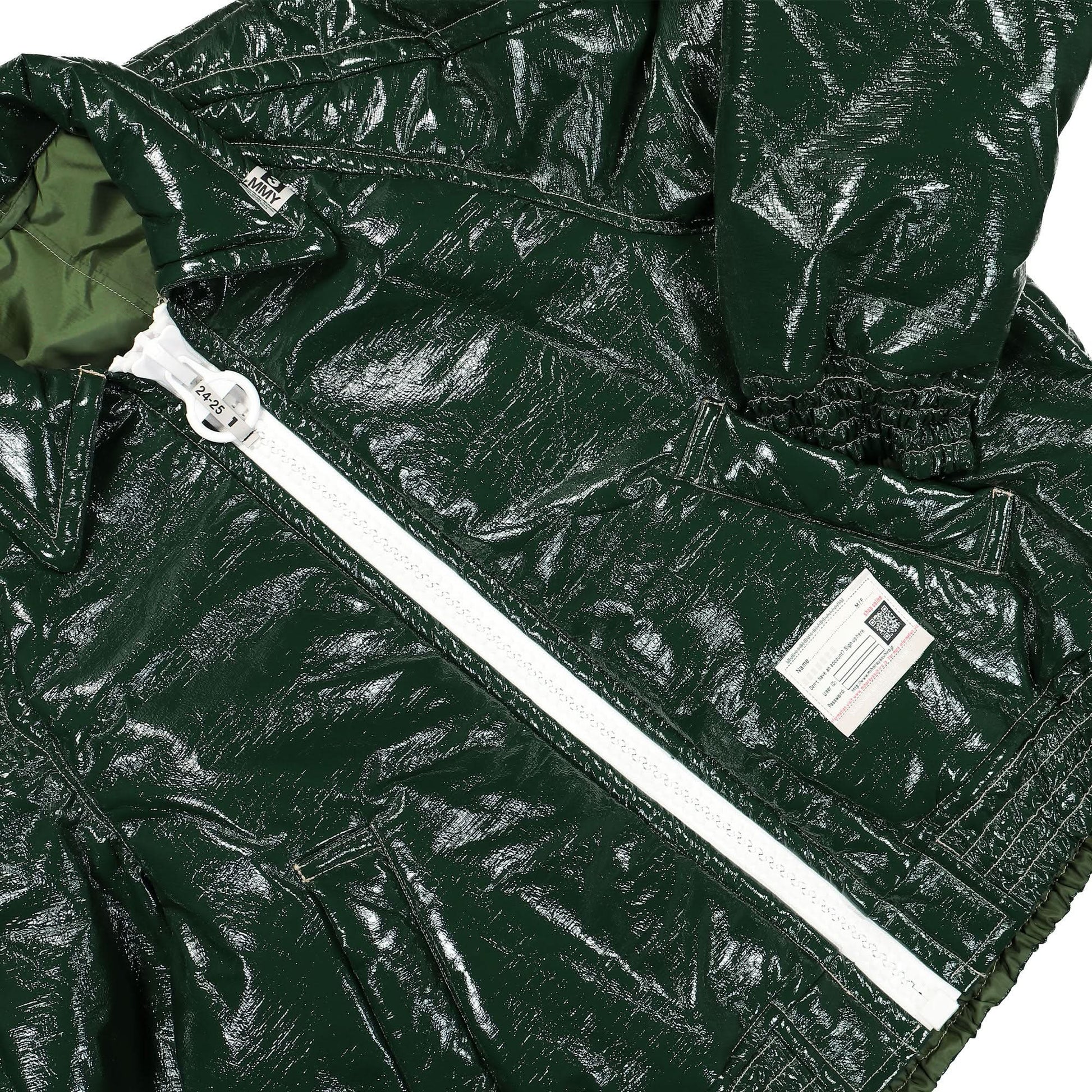 Maison Mihara Yasuhiro Fake Enamel Puffer Blouson Green Detail view 4 | Gate