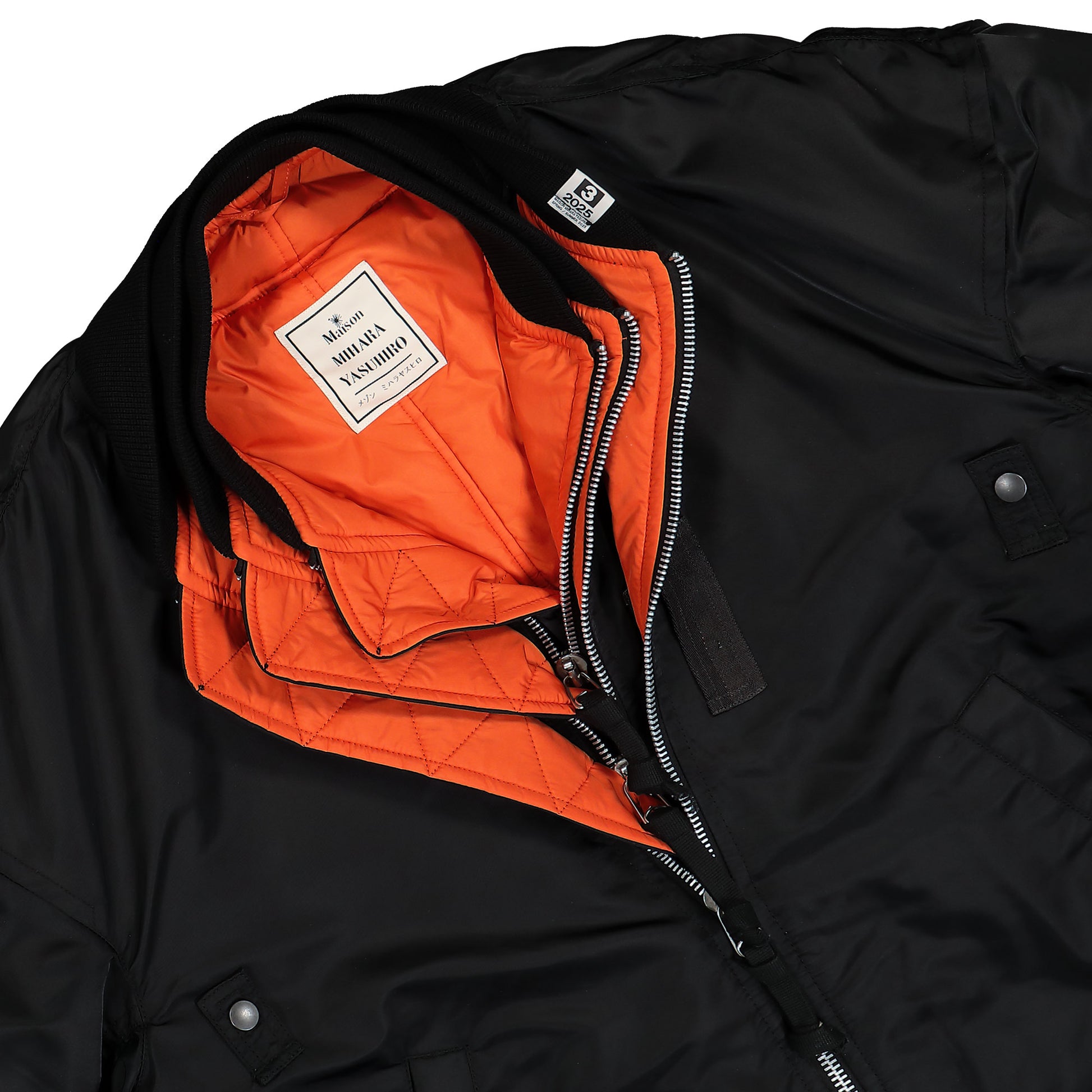 Maison Mihara Yasuhiro Triple Layered Flight Jacket Black Detail view 3 | Gate