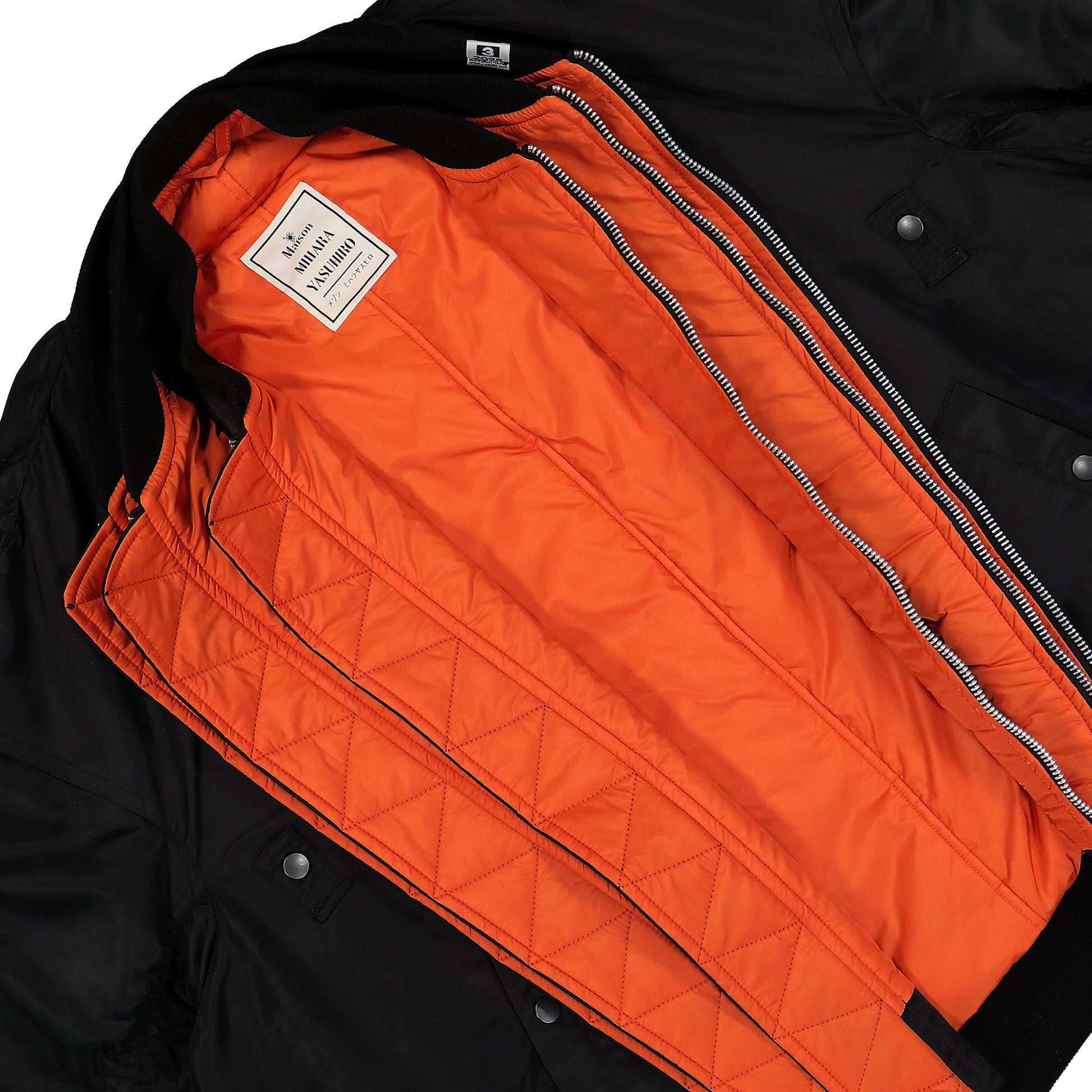 Maison Mihara Yasuhiro Triple Layered Flight Jacket Black Detail view 7 | Gate