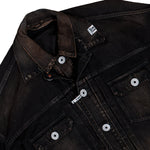 Maison Mihara Yasuhiro Front Layered Denim Jacket Black Jackets A15BL021  Detail View 3 | GATE
