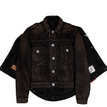 Maison Mihara Yasuhiro Front Layered Denim Jacket Black Jackets A15BL021  Detail View 7 | GATE
