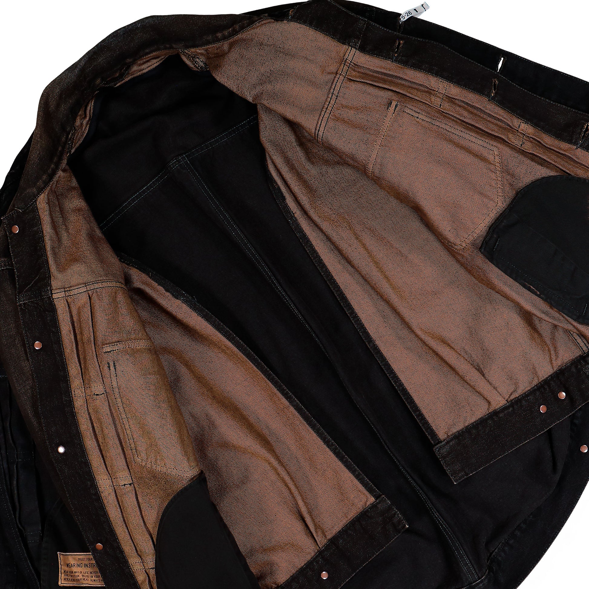 Maison Mihara Yasuhiro Front Layered Denim Jacket Black Jackets A15BL021  Detail View 9 | GATE
