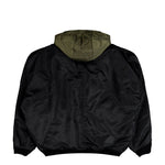 Maison Mihara Yasuhiro Extended Placket Hood Flight Jacket Black Jackets A15BL062  Detail View 2 | GATE
