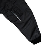 Maison Mihara Yasuhiro Extended Placket Hood Flight Jacket Black Jackets A15BL062  Detail View 5 | GATE
