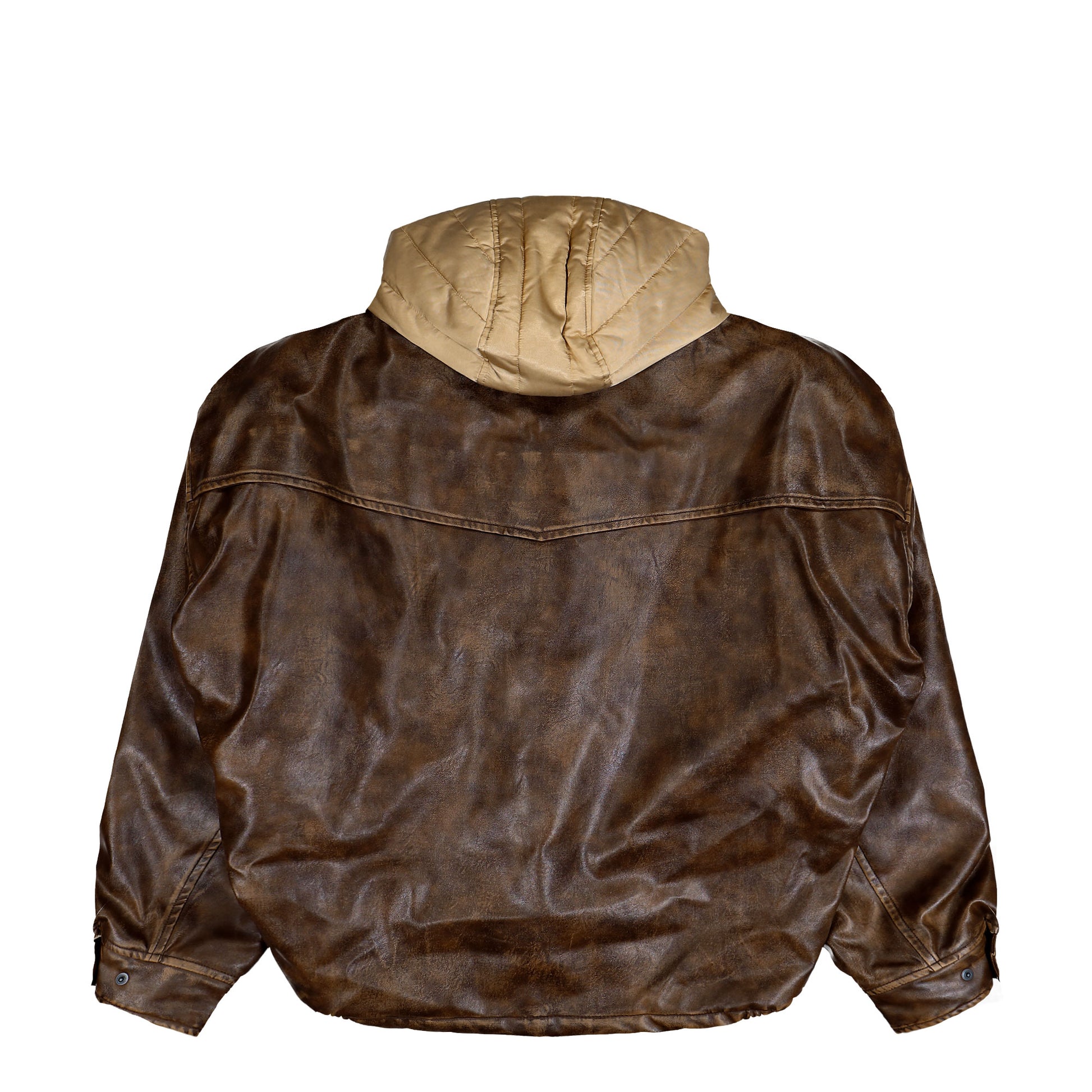 Maison Mihara Yasuhiro Extended Placket Hood Coated Jacket Brown Jackets A15BL072 Detail View 2 | GATE
