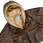 Maison Mihara Yasuhiro Extended Placket Hood Coated Jacket Brown Jackets A15BL072 Detail View 3 | GATE
