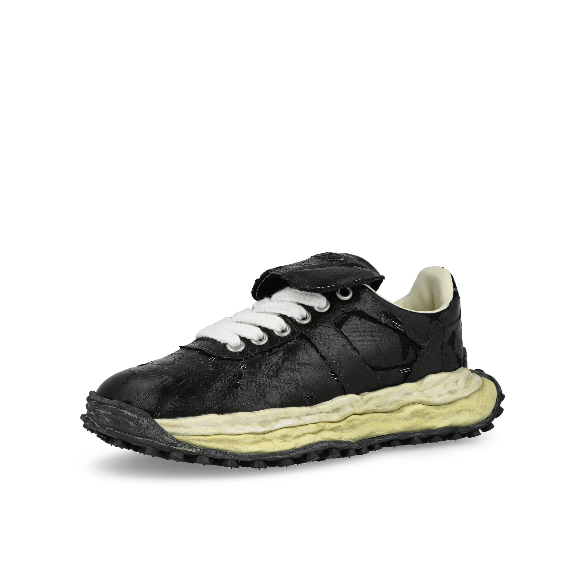 Maison Mihara Yasuhiro Scott OG Sole Film Attached Canvas Low Top Sneaker Black Sneaker A15FW705  Detail View 4 | GATE
