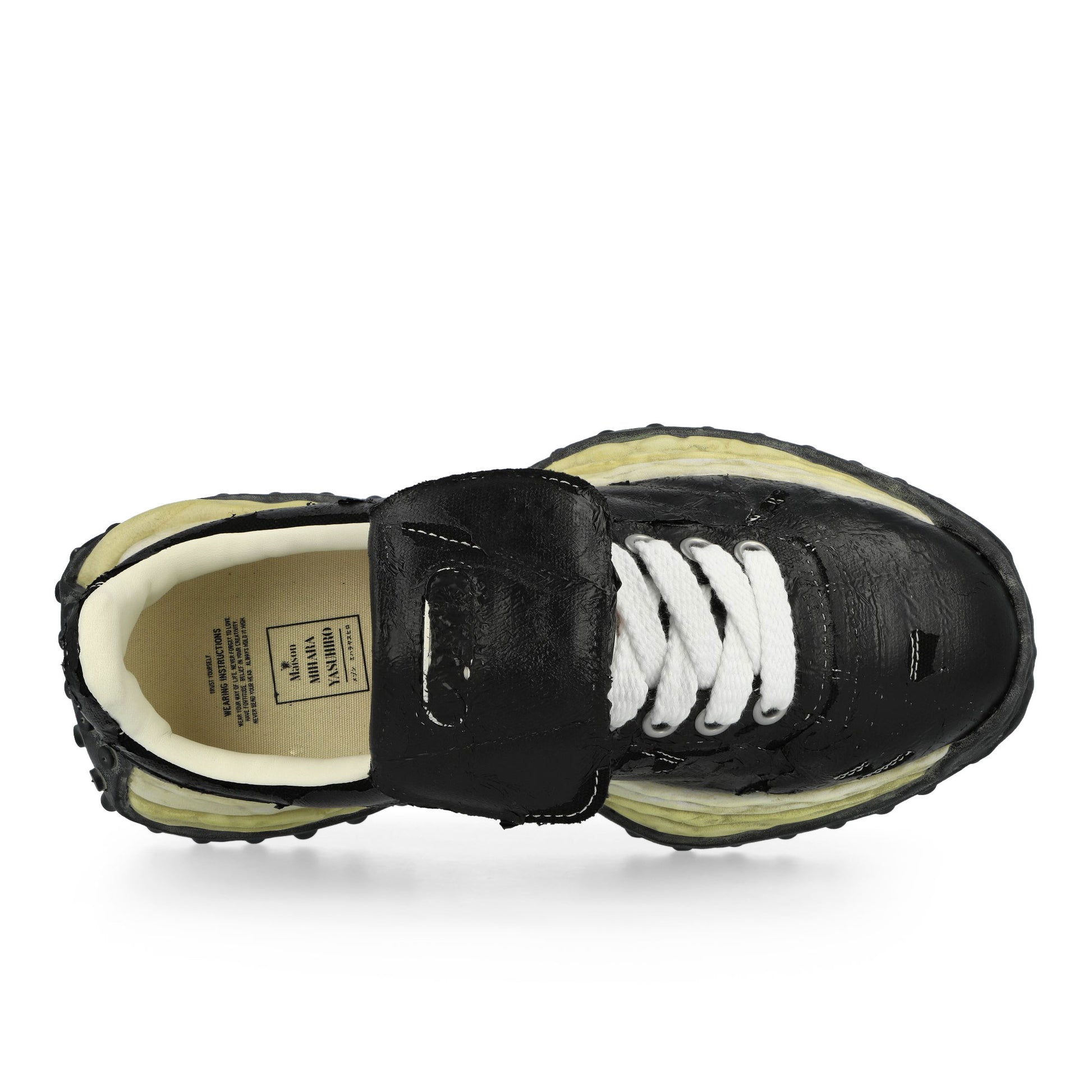 Maison Mihara Yasuhiro Scott OG Sole Film Attached Canvas Low Top Sneaker Black Sneaker A15FW705  Detail View 5 | GATE
