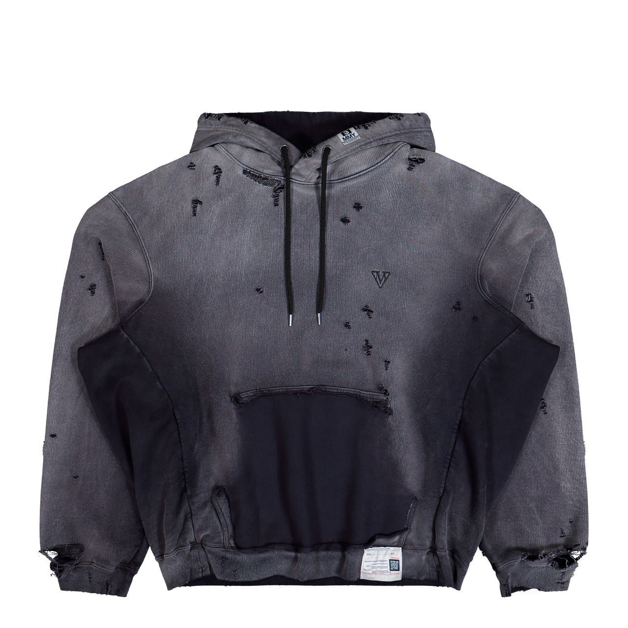 Maison Mihara Yasuhiro Sun Faded Like Hoodie Black Hoodies A15HD552  Detail View 1 | GATE
