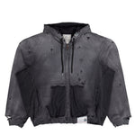 Maison Mihara Yasuhiro Sun Faded Like Zip-Up Hoodie Black Hoodies A15PK551  Detail View 1 | GATE
