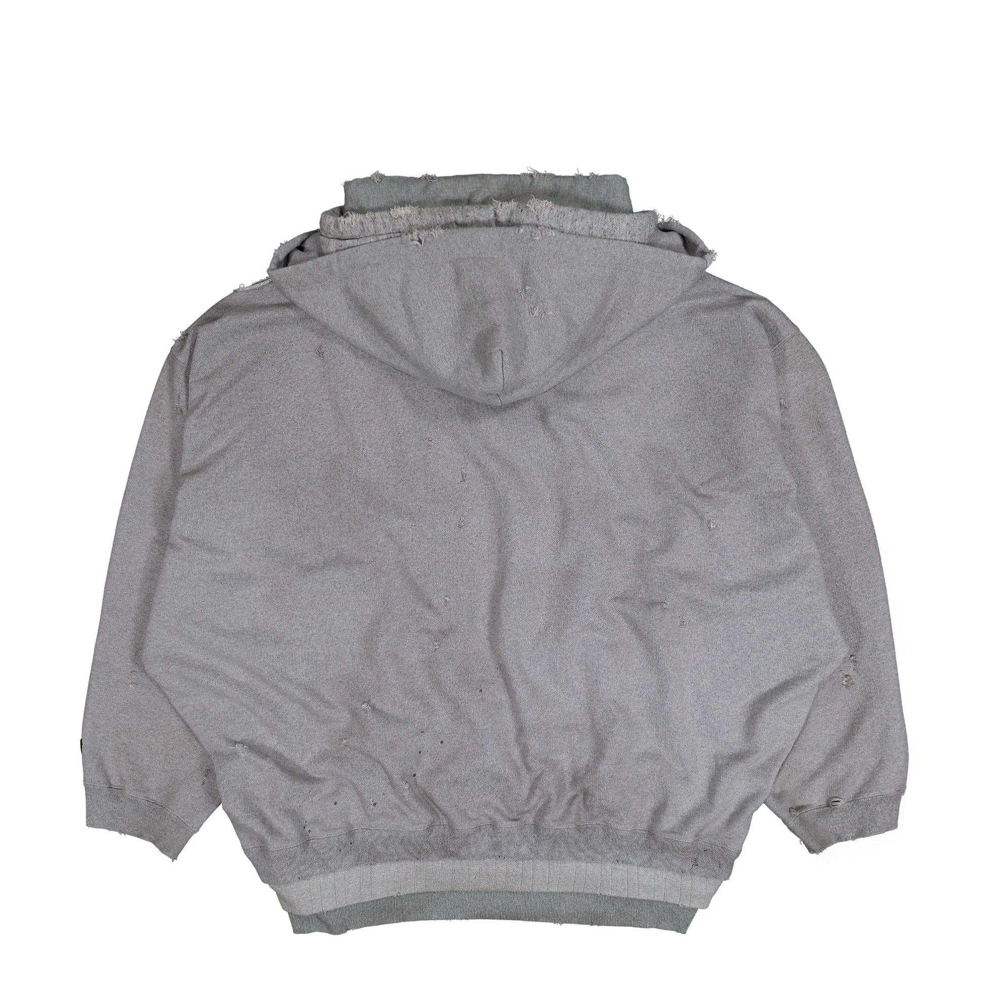 Maison Mihara Yasuhiro Triple Layered Zip-Up Hoodie Gray Hoodies A15PK581  Detail View 2 | GATE
