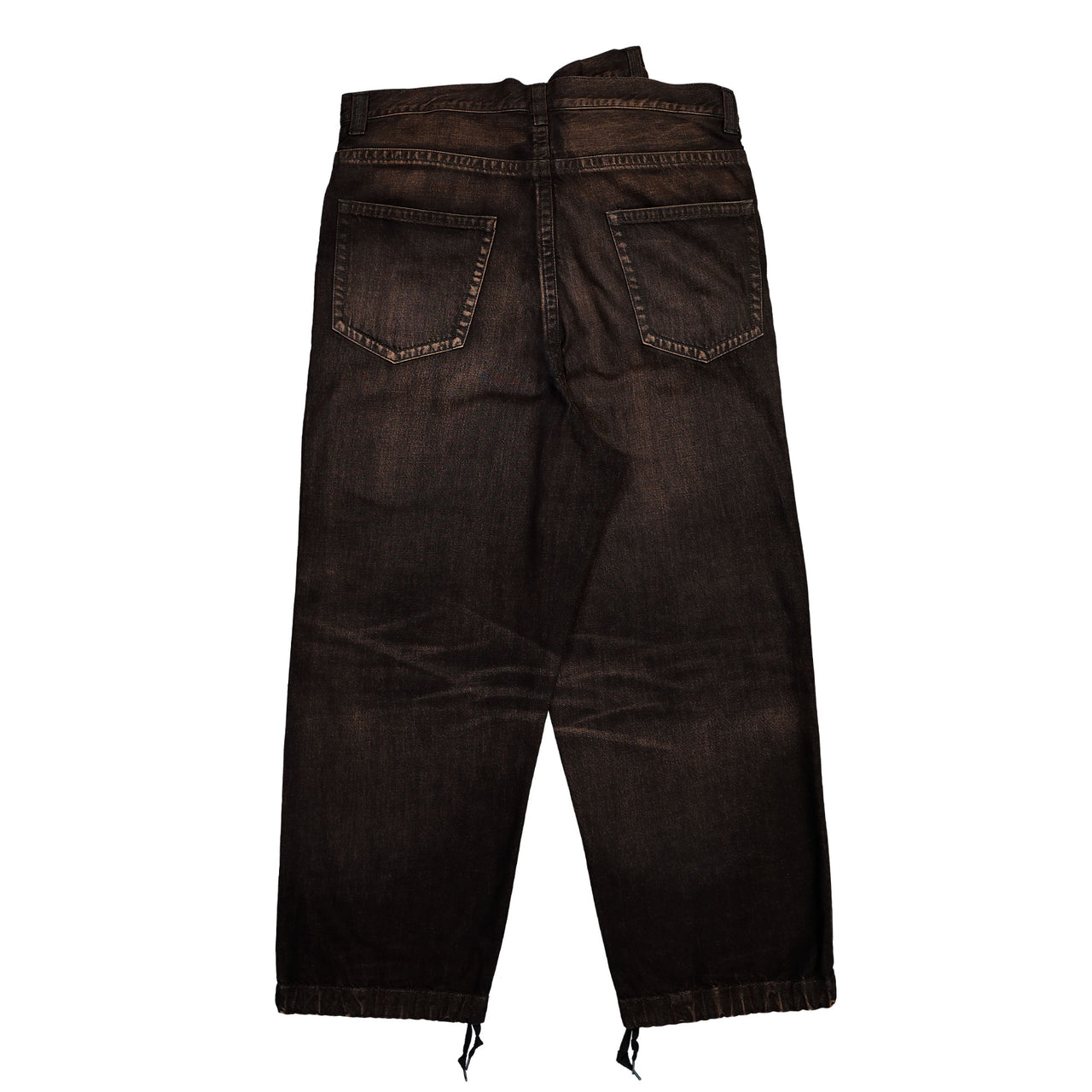 Maison Mihara Yasuhiro Huge Layered Denim Pants Black Denim A15PT027  Detail View 1 | GATE
