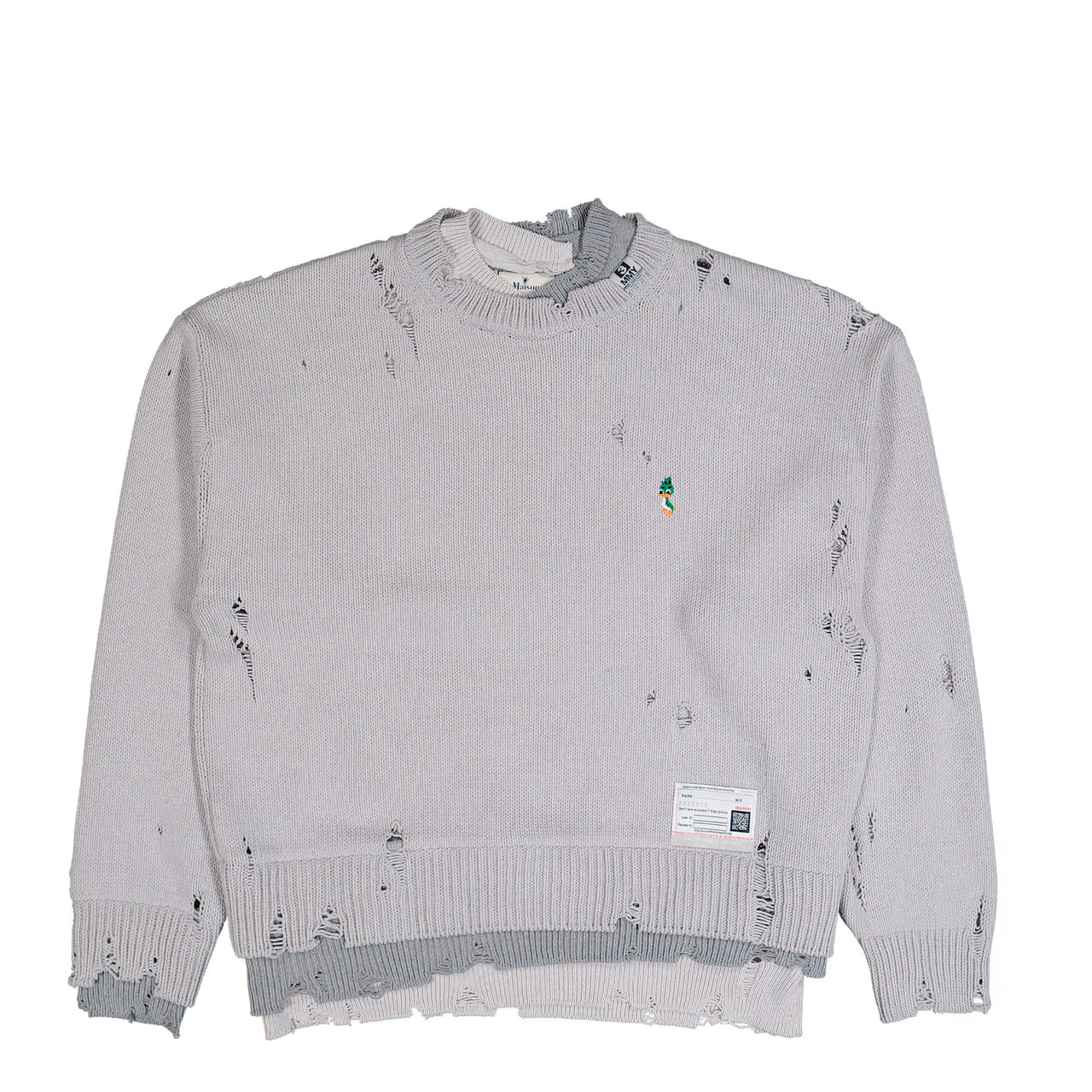 Maison Mihara Yasuhiro Triple Layered Knit Sweater Gray Knits A15SW532  Detail View 1 | GATE
