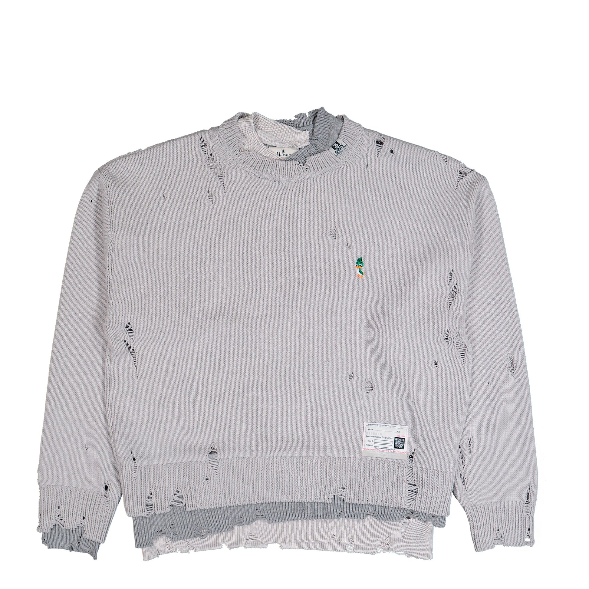 Maison Mihara Yasuhiro Triple Layered Knit Sweater Gray Knits A15SW532  Detail View 1 | GATE
