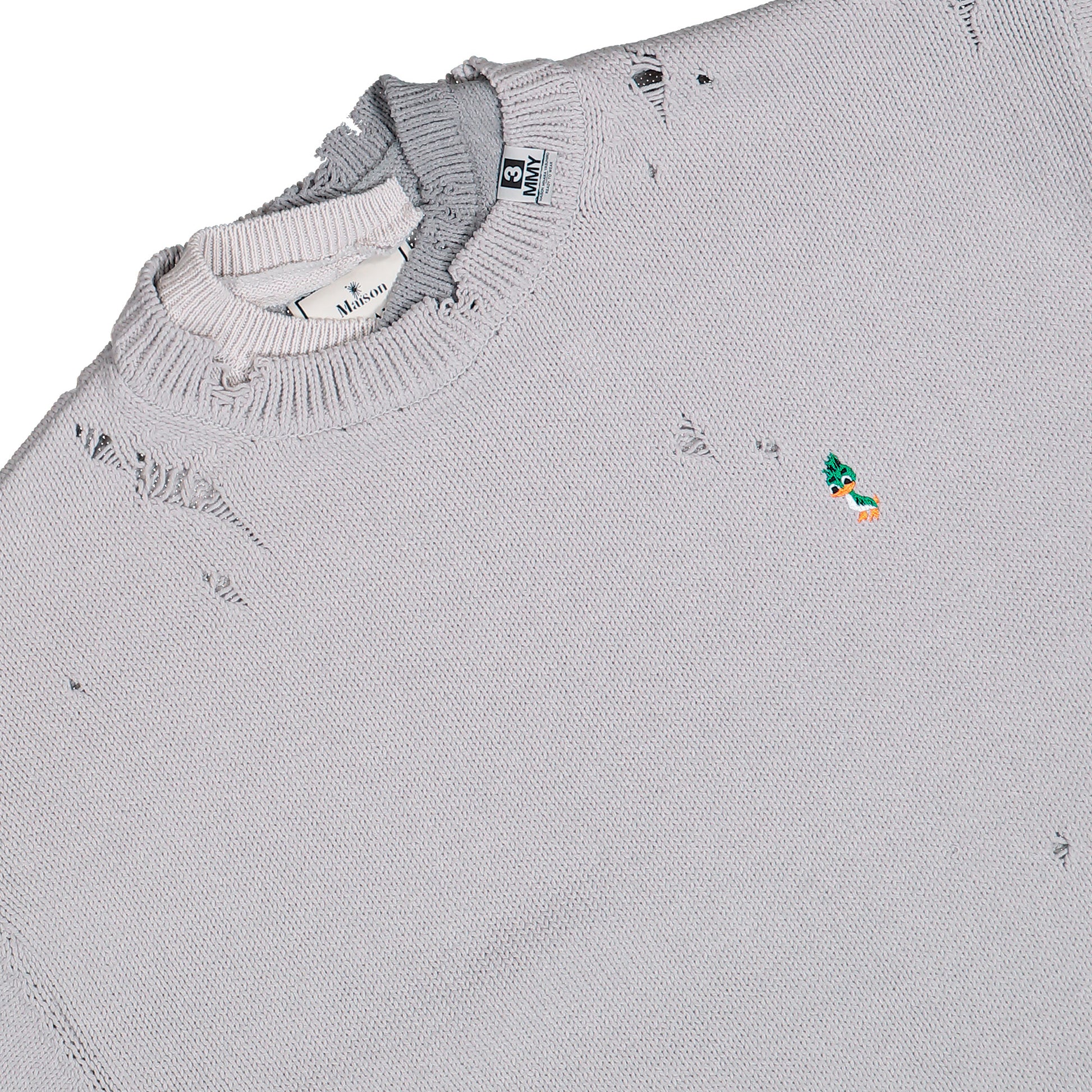 Maison Mihara Yasuhiro Triple Layered Knit Sweater Gray Knits A15SW532  Detail View 3 | GATE
