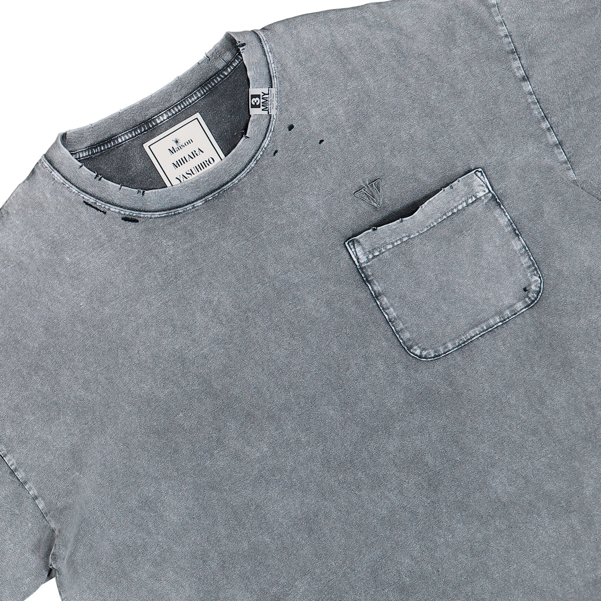 Maison Mihara Yasuhiro Bleached T-Shirt Gray T-Shirts A15TS632  Detail View 3 | GATE
