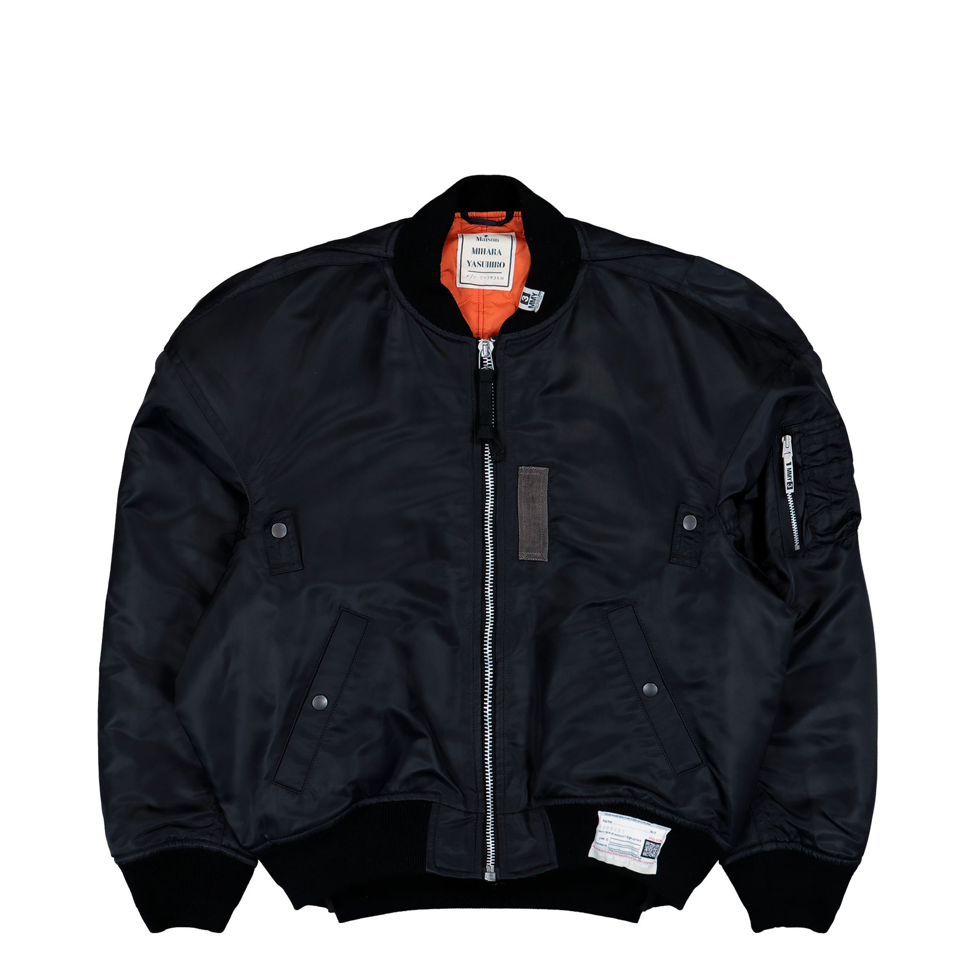 Maison Mihara Yasuhiro Back Vest Bomber Jacket Black Jackets A16BL051 Detail View 1 | GATE

