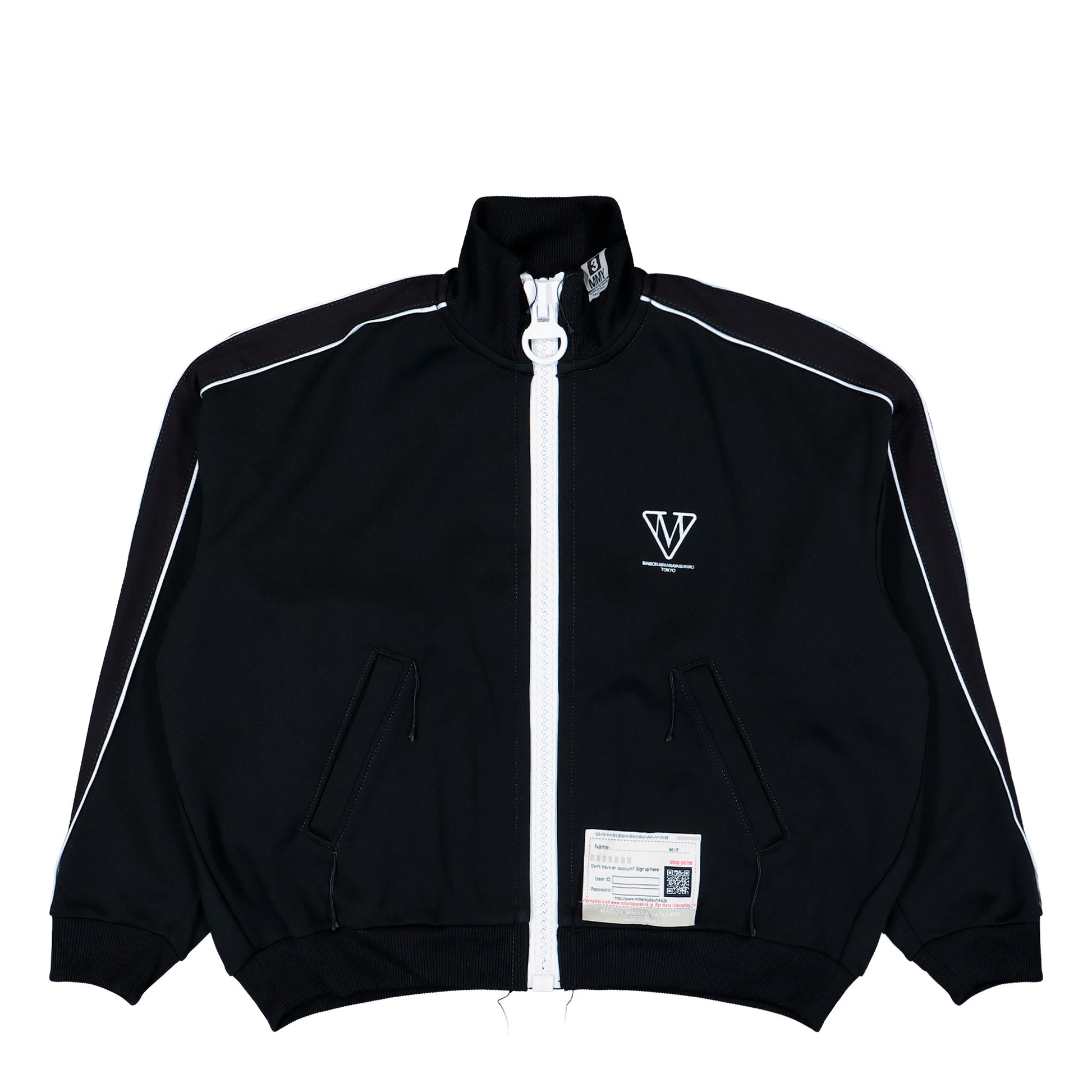 Maison Mihara Yasuhiro Amateur Sewn Track Jacket Black Tracksuit Tops A16JK581 Detail View 1 | GATE

