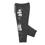 Maison Mihara Yasuhiro Embellished Sticker Pant Black sweat & Track Pants A16PT552 Detail View 3 | GATE
