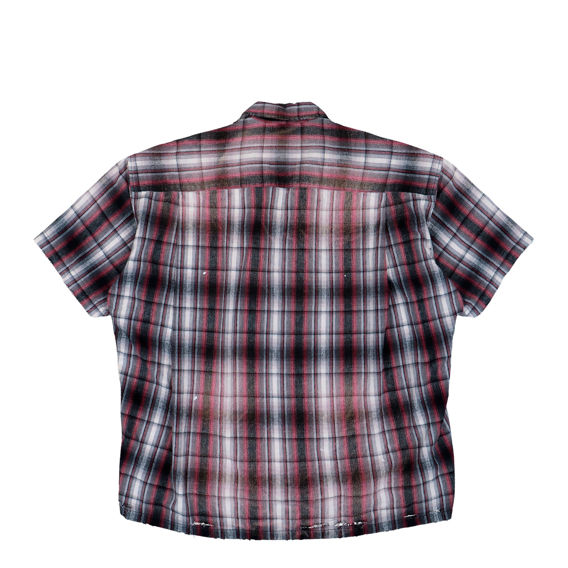 Maison Mihara Yasuhiro H/S Check SH With Sticker Black Shirts A16SH087 Detail View 2 | GATE
