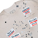 Maison Mihara Yasuhiro Embellished Sticker Tee White T-Shirt A16TS592 Detail View 3 | GATE
