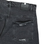 Distressed Carpenter Shorts With Buckle